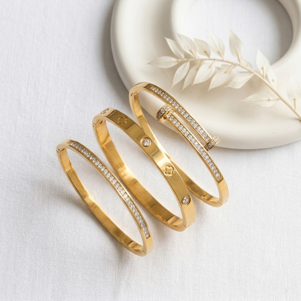 Golden Trio Armring-sett Aurora Jewellery Norge